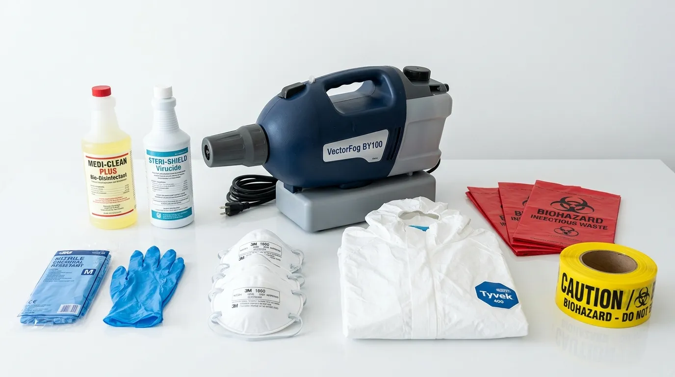 Professional biohazard remediation crew working in Princeton